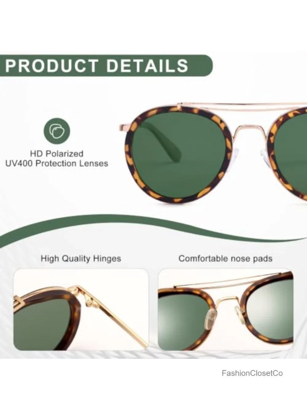 Vintage Steampunk Double Bridge Round Polarized Sunglasses Metal Frame